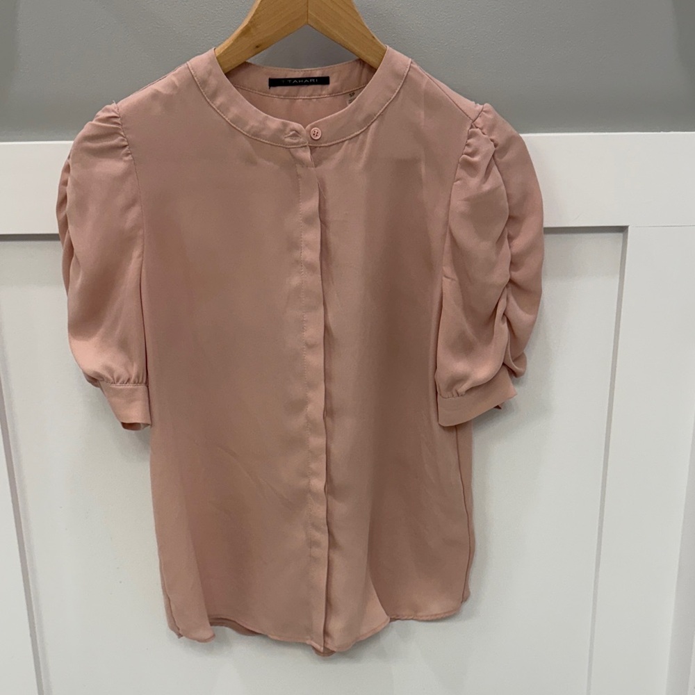 T Tahari Blush Pink Blouse